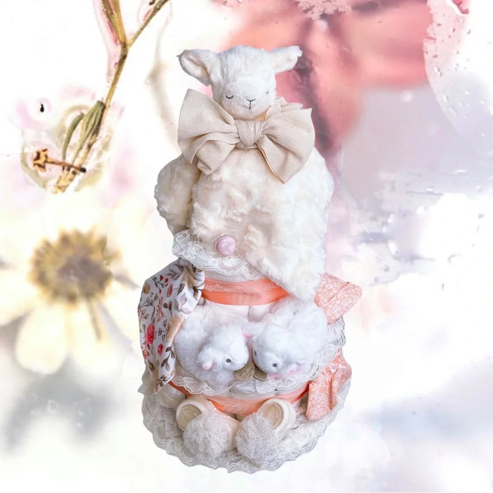 Lamb Diaper Cake, Easter Baby Shower